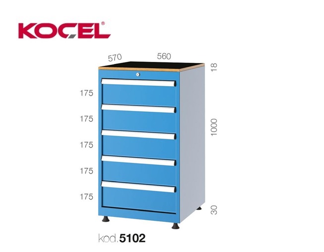 Gereedschapsladekast 5 lades 560X570X1000mm