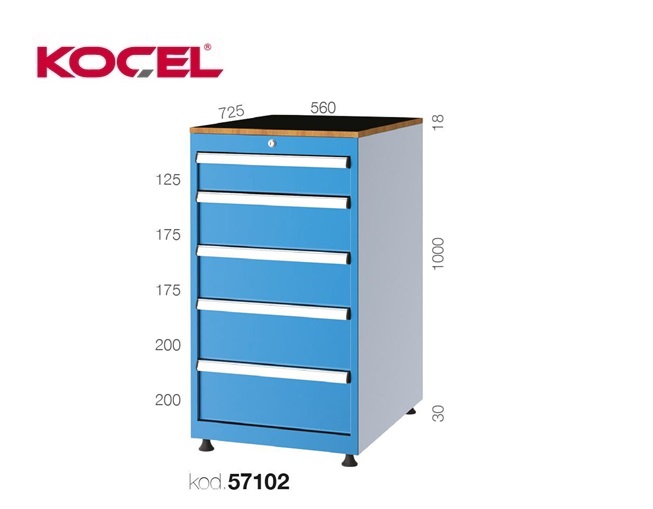 Gereedschapsladekast 5 lades 560X725X1000mm