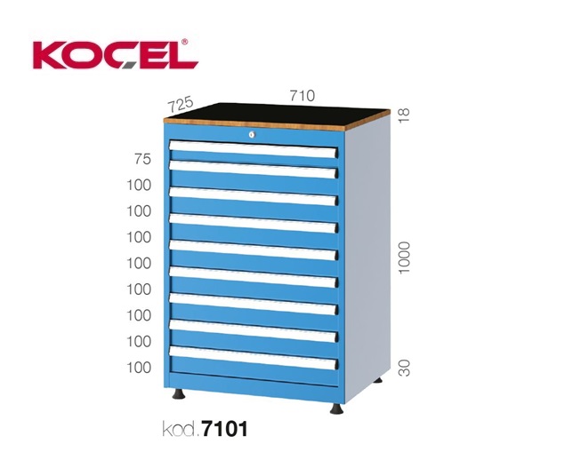 Gereedschapsladekast 9 lades 710X725X1000mm