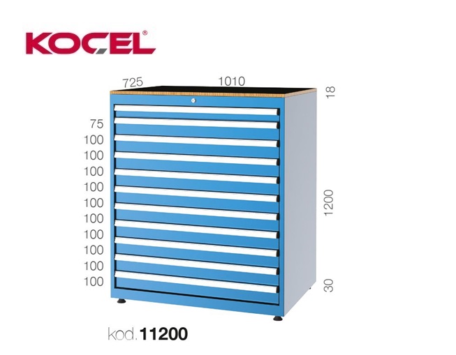 Gereedschapsladekast 11 lades 1010x725x1200mm