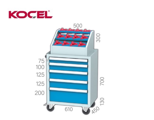 CNC gereedschapskast 5 lades 610x450x1130mm