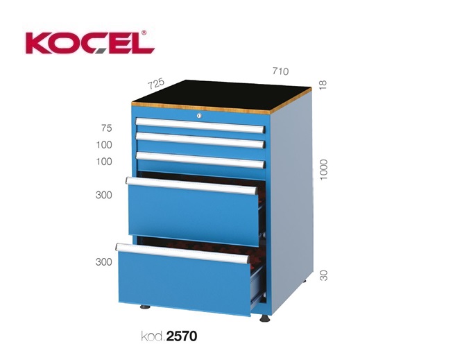 Gereedschapskast 2 lades 2 kasten 560x600x1000mm | DKMTools - DKM Tools