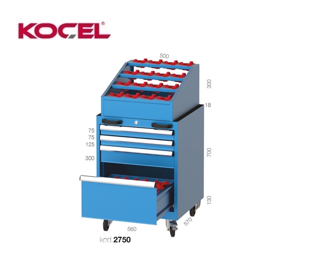 Mobiele CNC gereedschapskast 560x570x1150mm