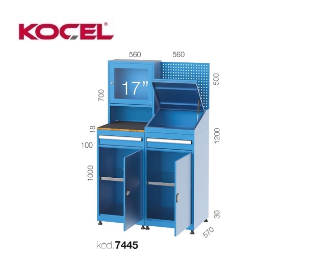 Computerwerkkast 2 lades 2 kasten 1120x570x1750mm