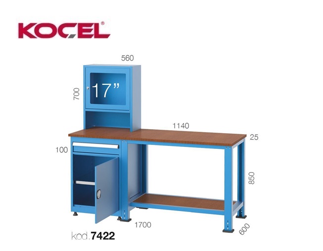 Computerwerkkast 1 lade 1 kast 1700x600x1500mm | DKMTools - DKM Tools