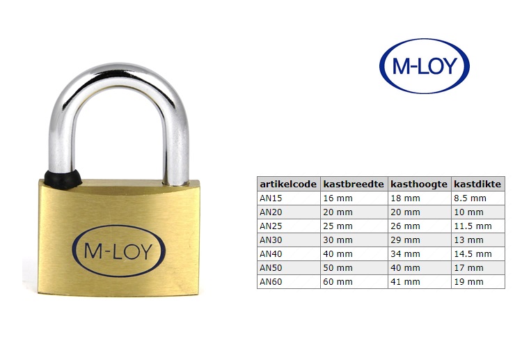 M-LOY messing hangslot 15mm