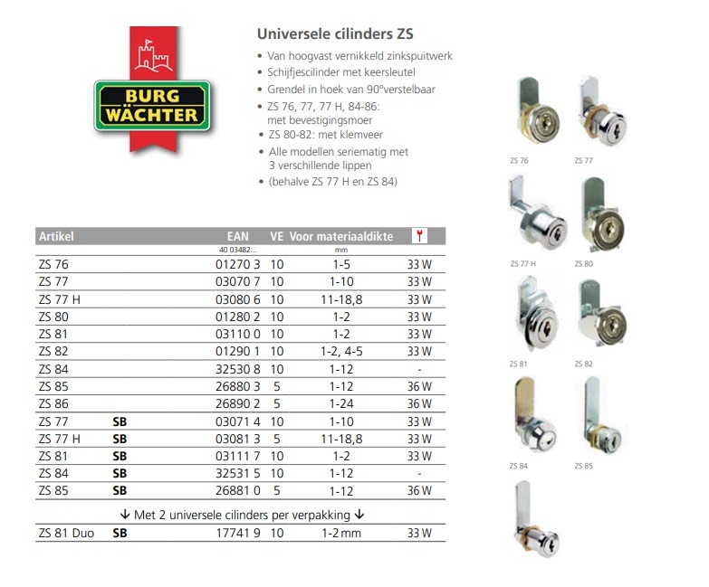 Universeelcilinder ZS 76