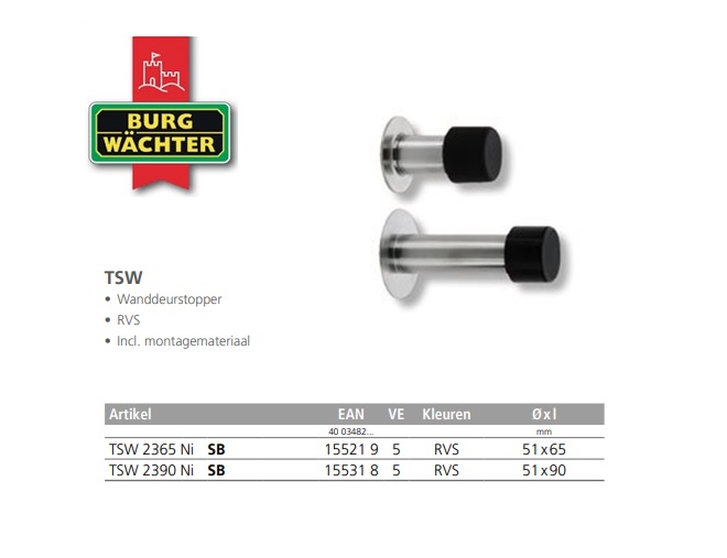 Deurstop TSW 2365 Ni SB