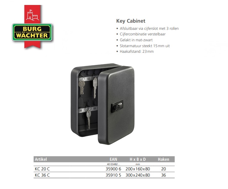 Sleutelkast Key Cabinet KC 20 C