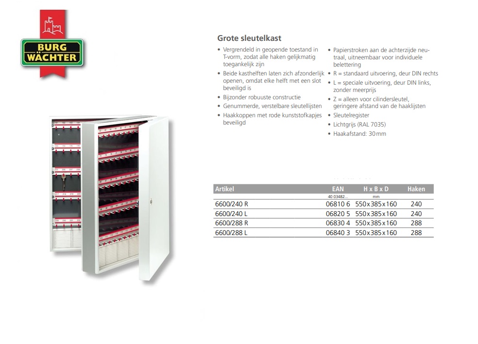 Grote sleutelkast 6600/240 R