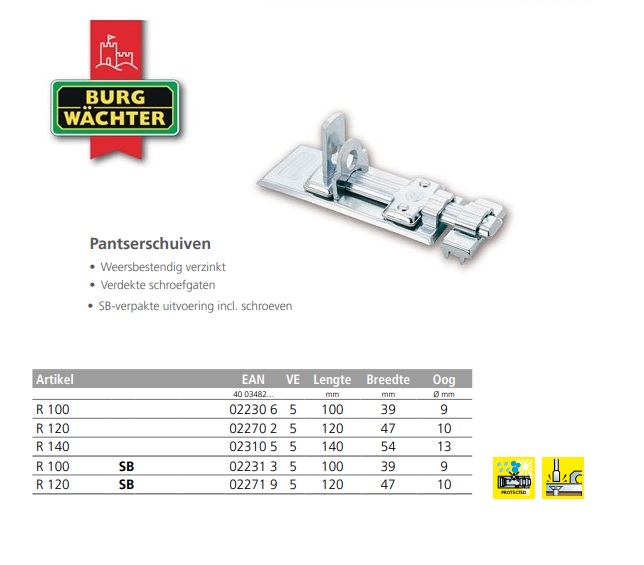 Pantserschuif R 100 Ni SB | DKMTools - DKM Tools