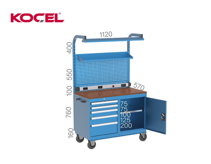 Mobiele Werkbank 5 lades 1120x570x800mm | DKMTools - DKM Tools