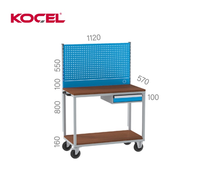 Mobiele Werkbank 1 lade en gereedschapswand