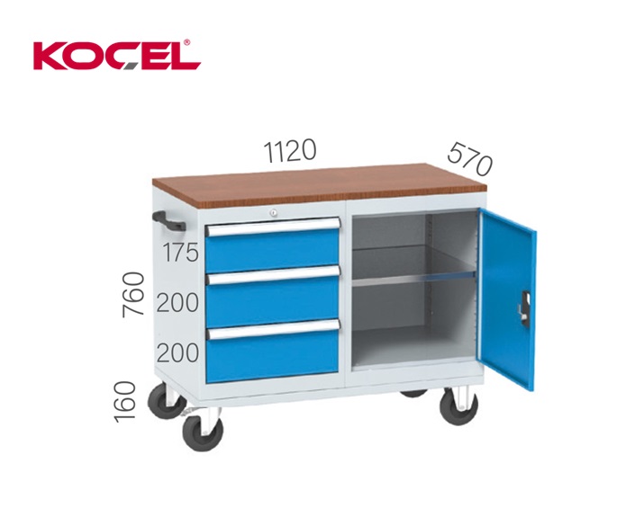 Mobiele Werkbank 3 laags 1120x570x800mm | DKMTools - DKM Tools