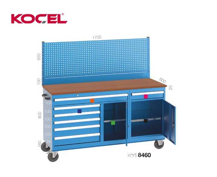 Mobiele Werkbank 7 lades 2 kasten 1700x600x800mm | DKMTools - DKM Tools