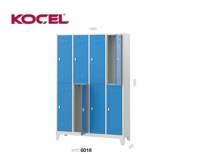 Personeelskast 8 deuren 1200x400x1850mm