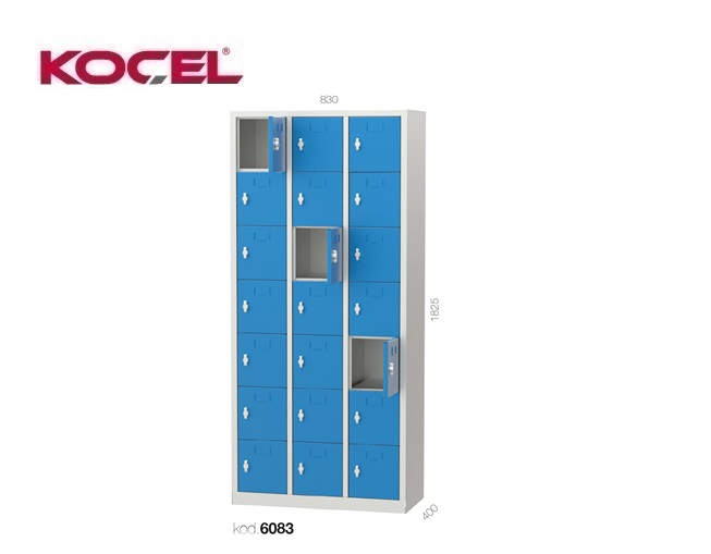 Personeelskast 21 deuren 840x400x1825mm