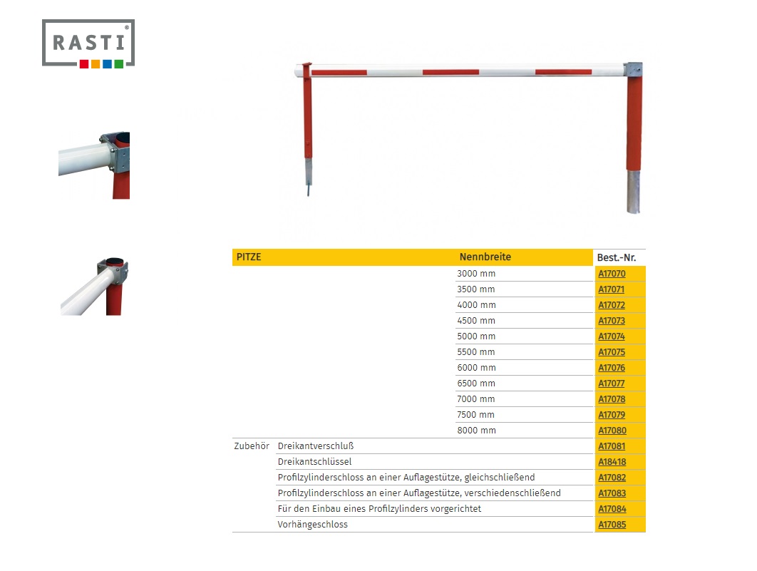 Draai-slagboom PITZE 3000 mm