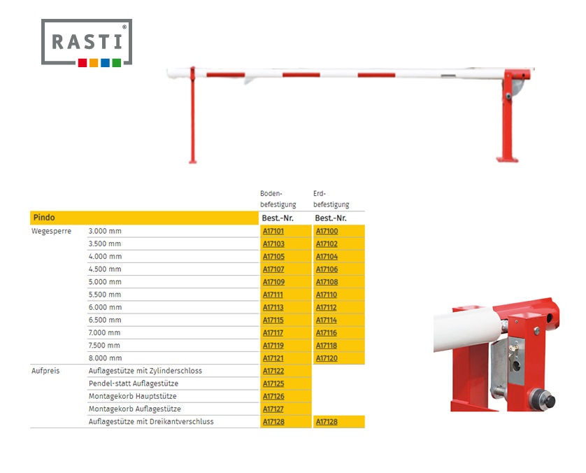 Slagboom Pindo 3.000 mm Aarde bevestiging