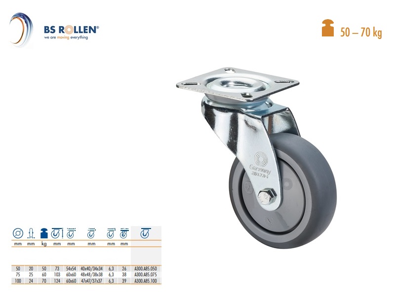 Zwenkwiel Ø 75mm 60kg | DKMTools - DKM Tools