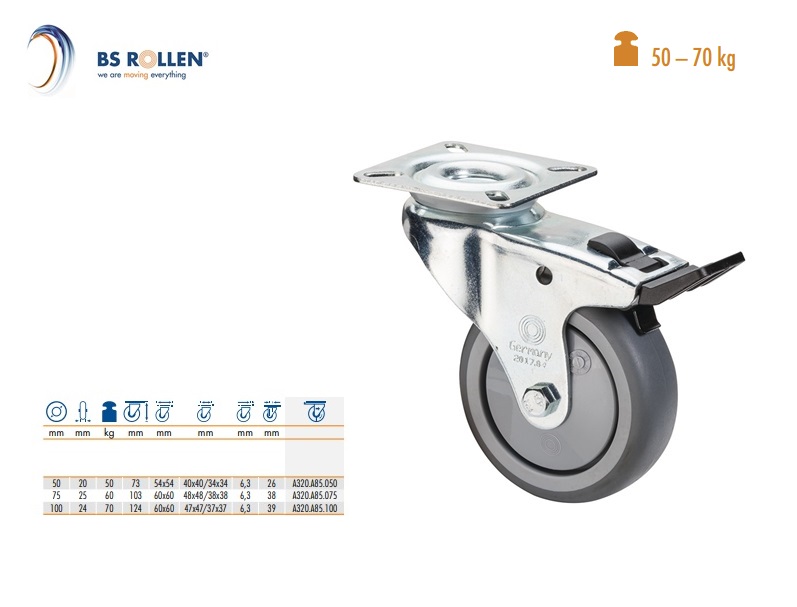 Zwenkwiel met totaal klem Ø 50mm | DKMTools - DKM Tools