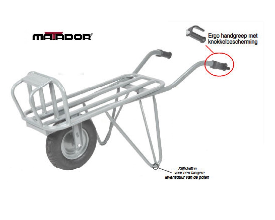 Steenkruiwagen M-230-CT-2WI-Unipro lekvrije wielen Matador 13556 | DKMTools - DKM Tools