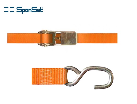 Spanband 25mm x 4mtr  2-delig EN 12195-2 +SP-Haken 400 kg | DKMTools - DKM Tools