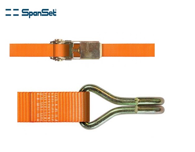 Spanband 25mm x 4mtr 2-delig EN 12195-2 +SP-Haken 400 kg