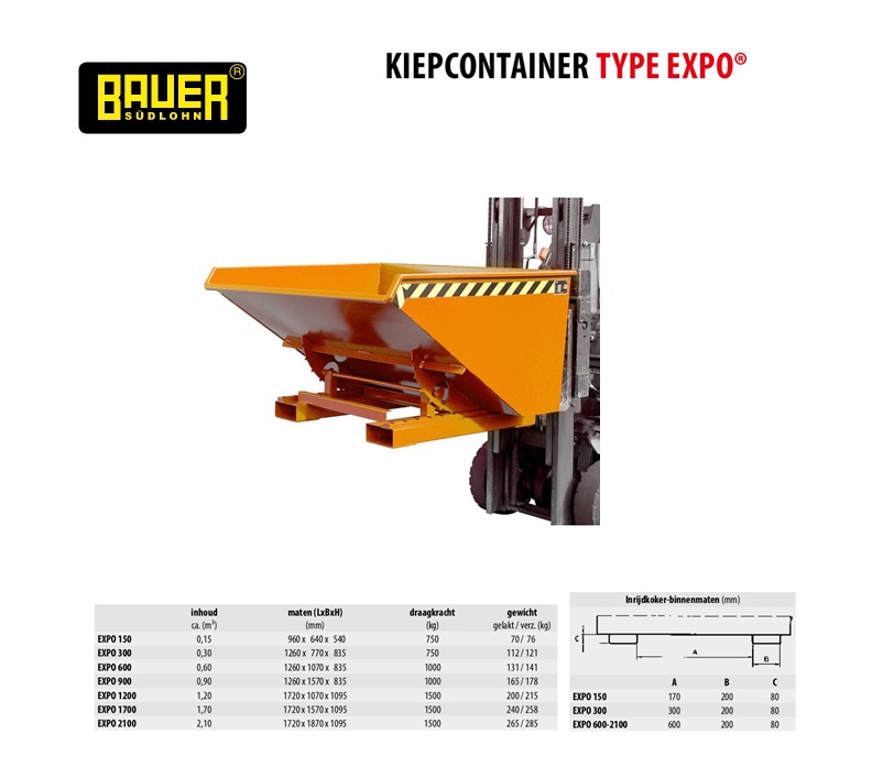 Kiepcontainer Type Expo 150 Ral 2000 | DKMTools - DKM Tools