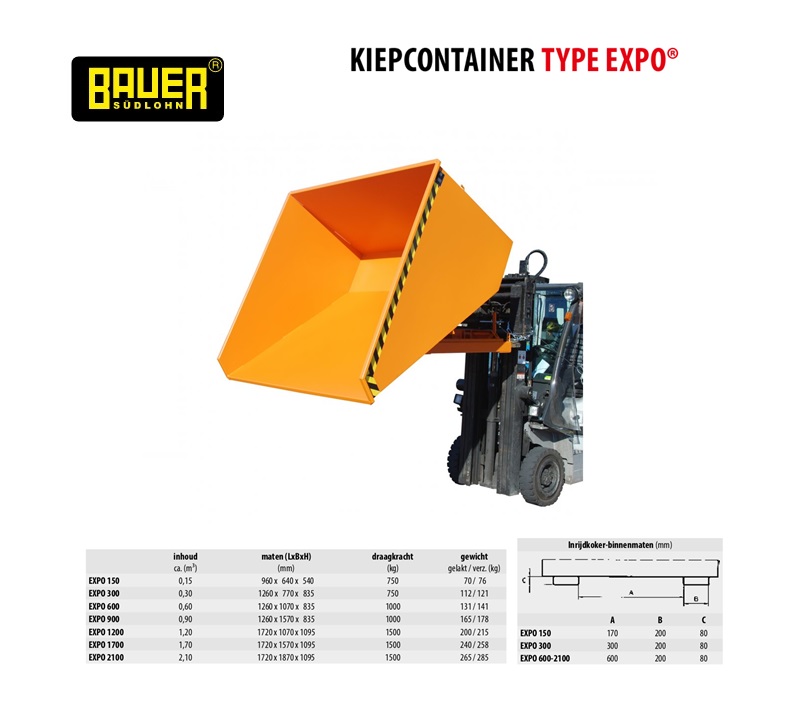 Kiepcontainer Type Expo 2100 Ral 2000