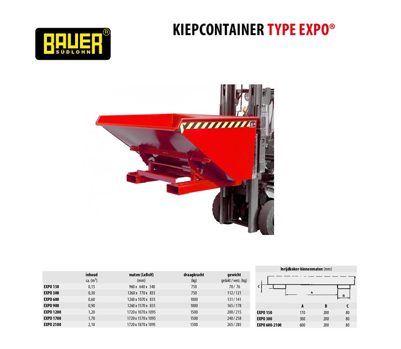 Kiepcontainer Type Expo 900 Ral 3000