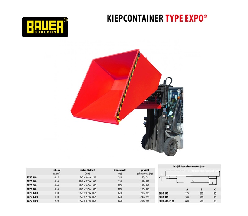 Kiepcontainer Type Expo 2100 Ral 3000