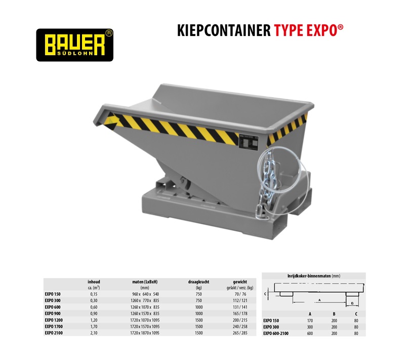 Kiepcontainer Type Expo 150 Ral 7005