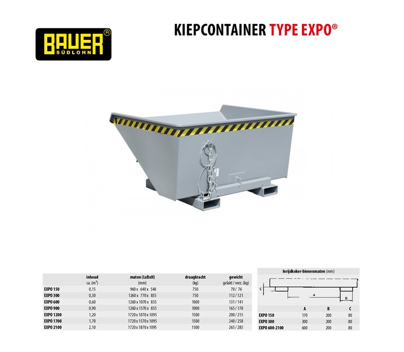 Kiepcontainer Type Expo 900 Ral 7005