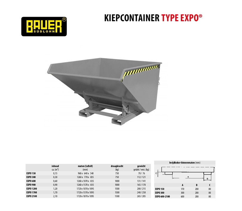 Kiepcontainer Type Expo 1700 Ral 7005