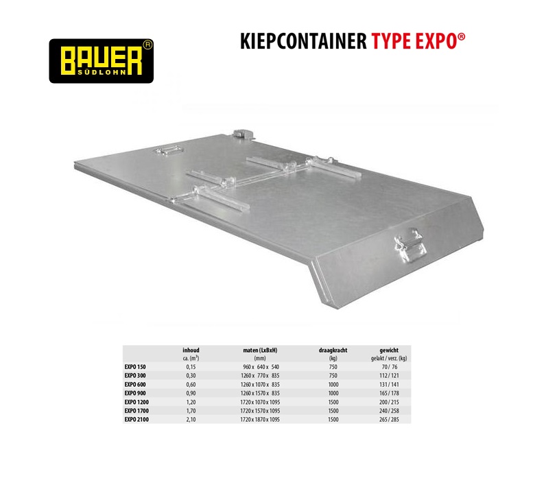 Deksel verzinkt voor kiepcontainer Type Expo 600 vuurverzink | DKMTools - DKM Tools
