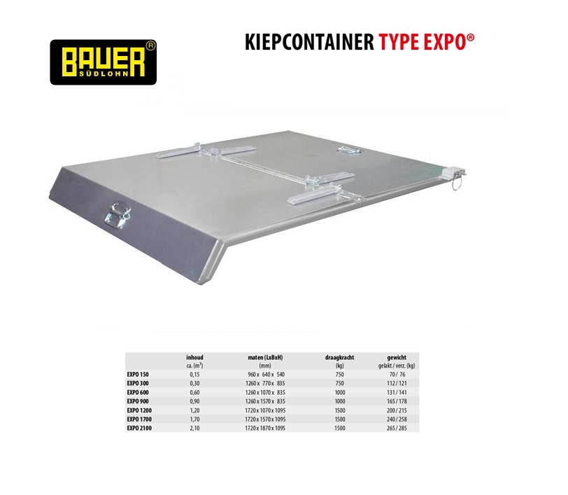 Deksel verzinkt voor kiepcontainer Type Expo 300 vuurverzink | DKMTools - DKM Tools