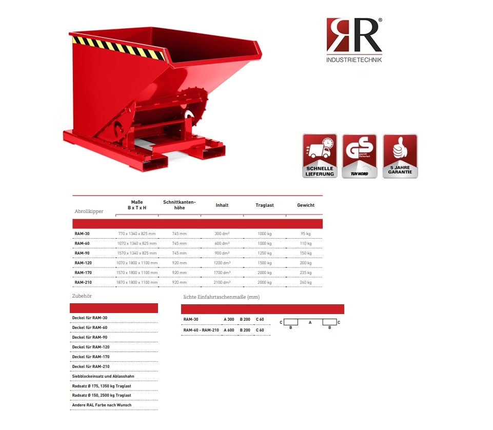 Kantelbak Typ RAM-210 RAL 5018 | DKMTools - DKM Tools