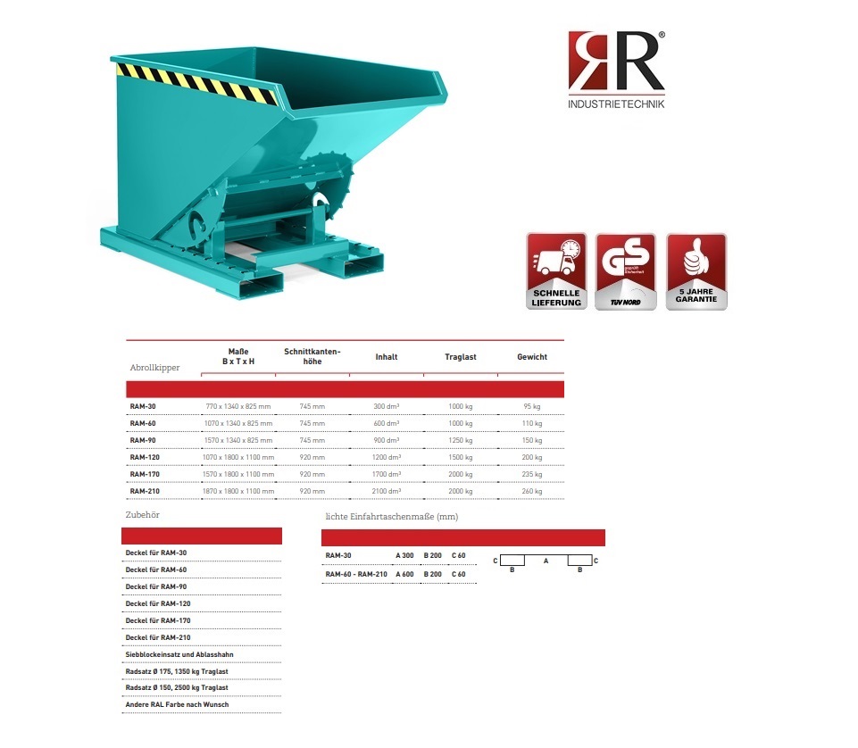 Kantelbak Typ RAM-90 RAL 5010 | DKMTools - DKM Tools