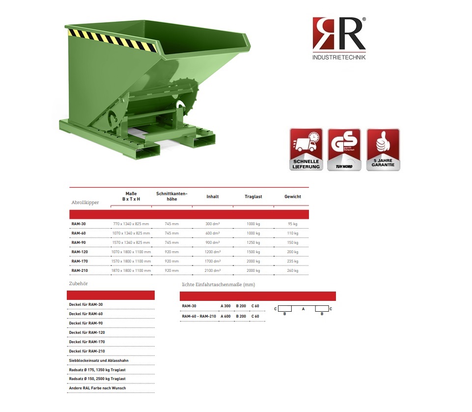 Kantelbak Typ RAM-60 RAL 6011 | DKMTools - DKM Tools