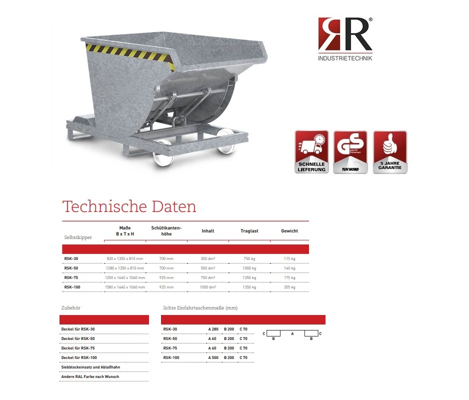 Kiepcontainer Typ RSK-30 verzinkt