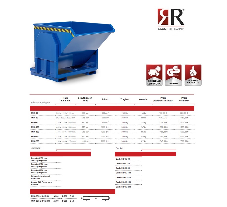 Zware lastenkieper RMK-30 RAL 5010