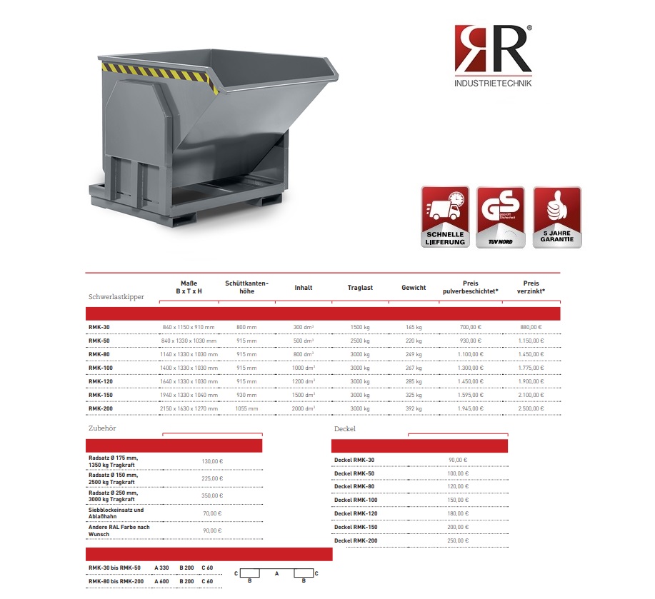 Zware lastenkieper RMK-30 RAL 7005