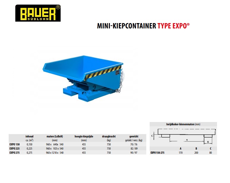 Mini-Kiepcontainer EXPO 225 Ral 5012