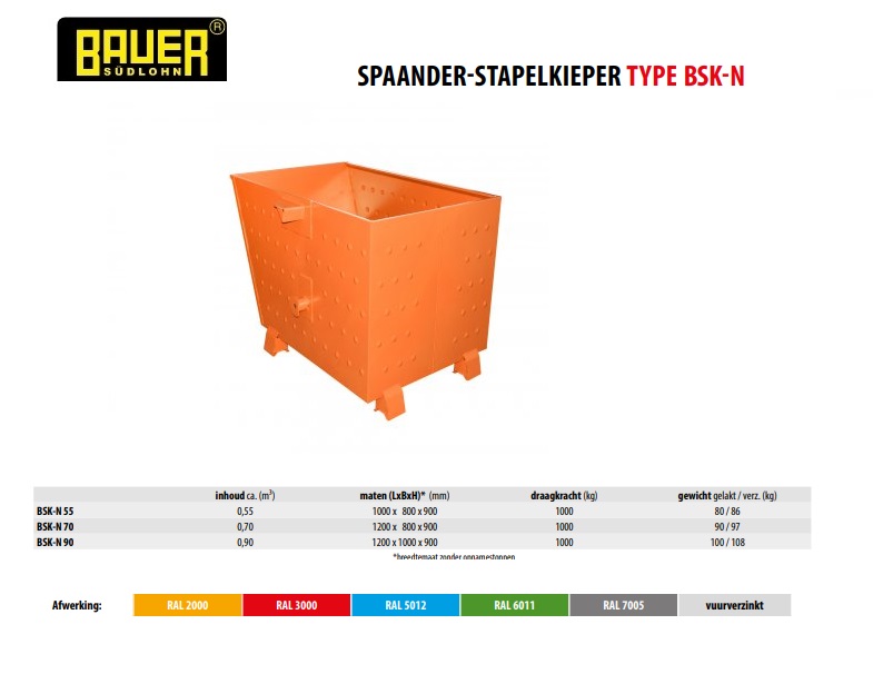 Spaander Stapelkieper BSK-N 55 Ral 3000 | DKMTools - DKM Tools