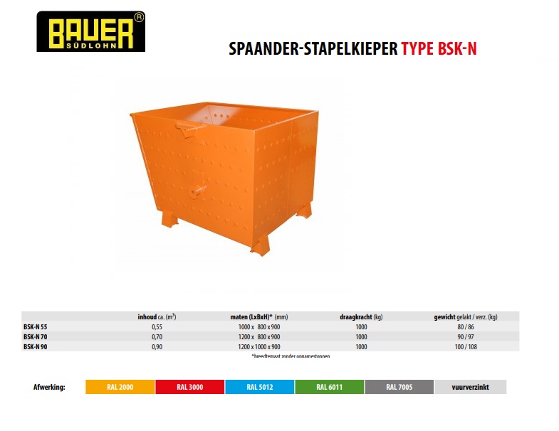 Spaander Stapelkieper BSK-N 70 Ral 5012 | DKMTools - DKM Tools