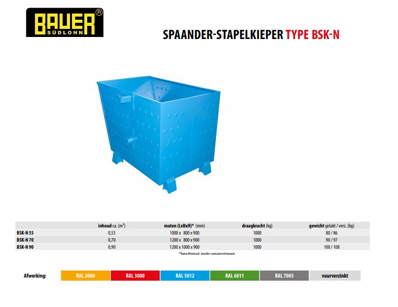 Spaander Stapelkieper BSK-N 55 Ral 5012