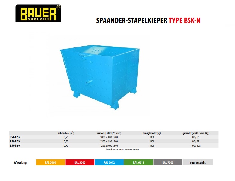 Spaander Stapelkieper BSK-N 70 Ral 5012