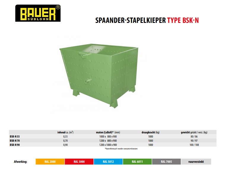 Spaander Stapelkieper BSK-N 70 Ral 6011
