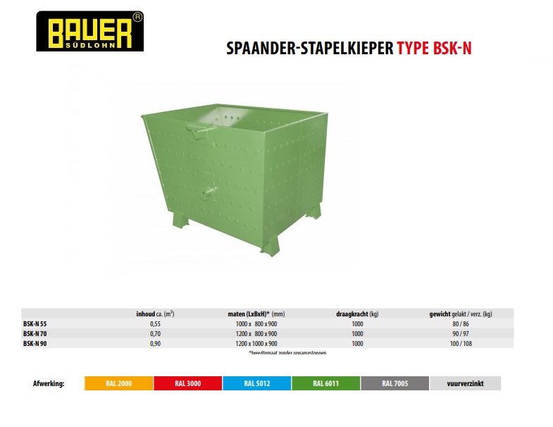 Spaander Stapelkieper BSK-N 70 Ral 6011